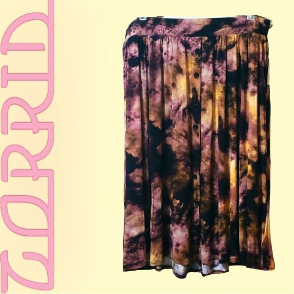 PRICE FIRM! TORRID Plus Size Midi Super Soft Button Front Skirt - Picture 2 of 14